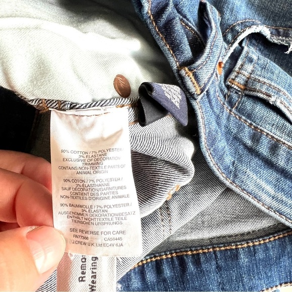 Madewell 10” High Rise Skinny Jeans Size 30 Button Fly Raw Hem Medium Wash Blue - Picture 12 of 14